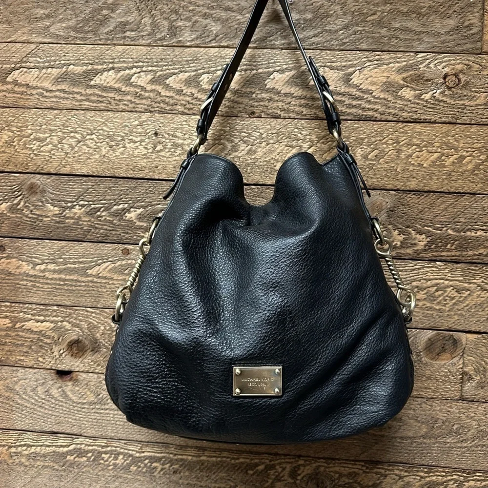Michael Kors Black Pebbled Leather Shoulder Bag